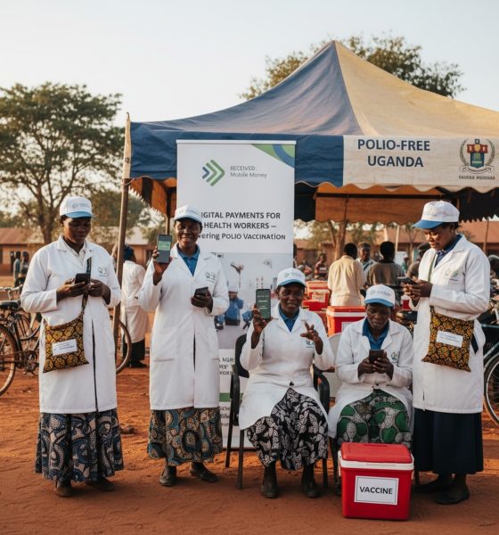A picture reflecting digital payments for health workers - powering polio vaccination. Makerere University School of Public Health (MakSPH), Kampala Uganda, East Africa.