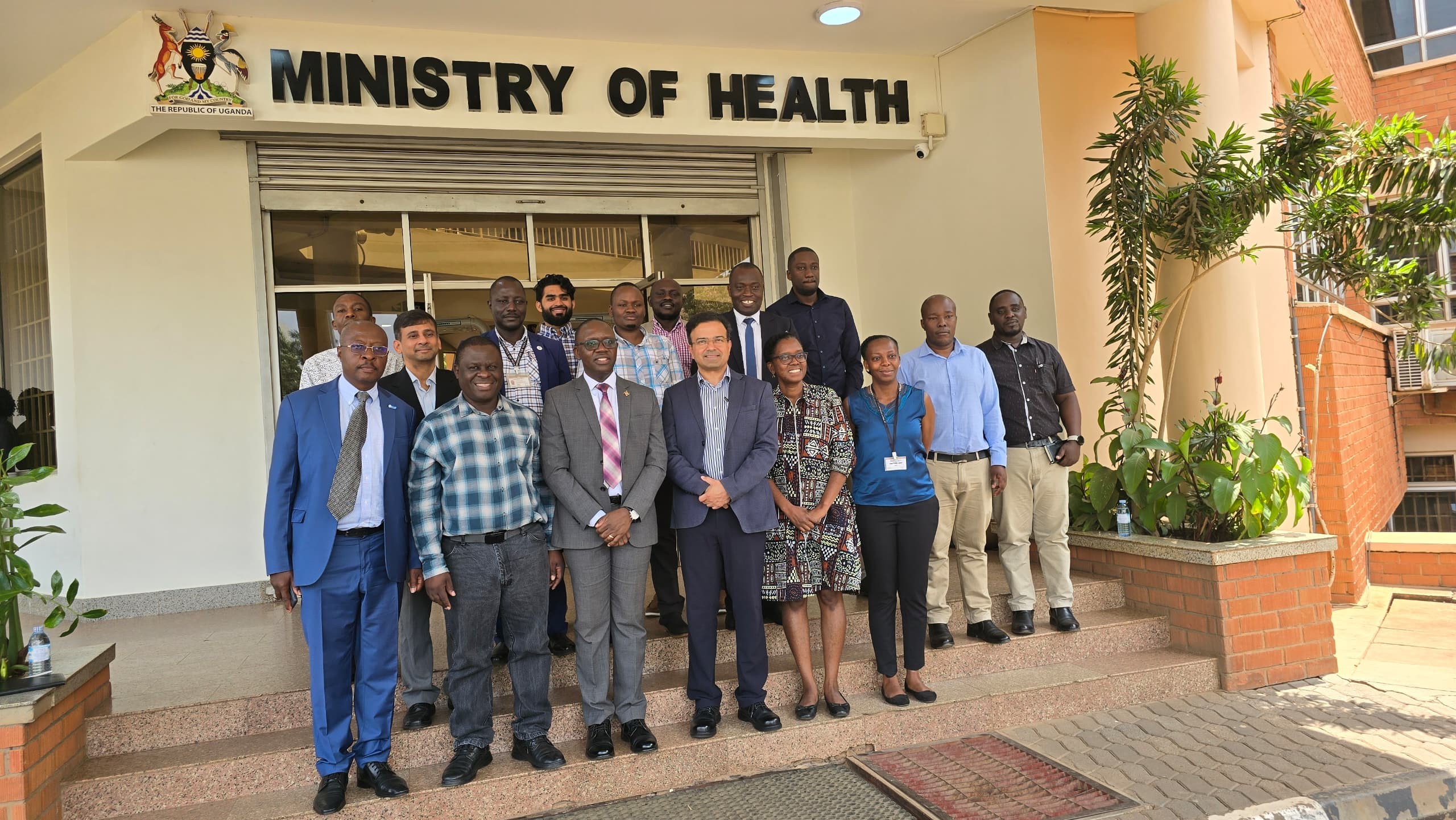 A multidisciplinary team from Makerere University School of Public Health and Johns Hopkins University during a courtesy visit to the Ministry of Health on 7th August 2025 to engage officials on the VectorCam Project-an innovative project focused on transforming how Uganda monitors malaria-carrying mosquitoes using a smartphone-based, AI-powered application that relies on computer vision to quickly identify mosquitoes by species, sex, and feeding status whether a mosquito has fed recently or not, Kampala Uganda, East Africa.