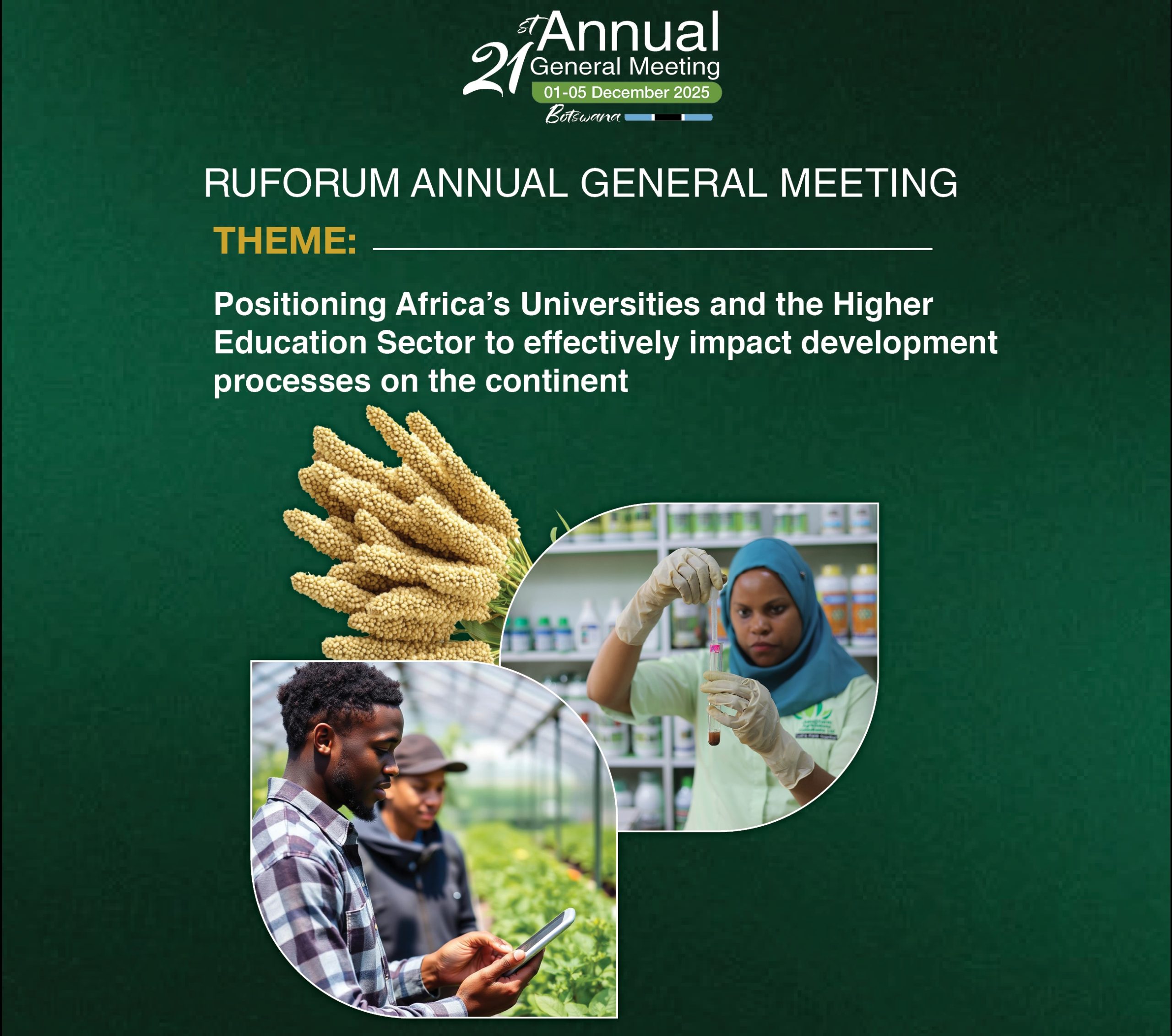 RUFORUM 21st Annual General Meeting (AGM), 1st-5th December 2025, Gaborone, Botswana.