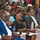 [L-R] Dr.Godfrey Akileng - Dean School of Business, Prof. Sarah N. Ssali - Ag. Vice Chancellor, Chief Guest - Mr. Odrek Rwabwogo, and Gordon Katwirenabo-Assistant Commissioner, Quality Assurance and Value Addition, MAAIF at the Congress.