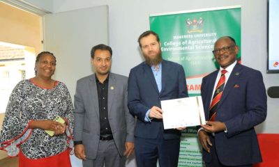 Right to Left: Prof. Barnabas Nawangwe, Dr. Logan Cochrane, Dr. Haris Akram, and Dr. Julia Kigozi at the closing ceremony on 29th October 2025. Makerere University hosts the International Conference and Training Workshop on Food Systems Transformation for Climate Actions (ICTW-FSTCA 2025) under the COMSTECH Forum for Environment and Ecosystem Restoration (CFEER). Closing Ceremony, 29th October 2025, Main Building, Kampala Uganda, East Africa.
