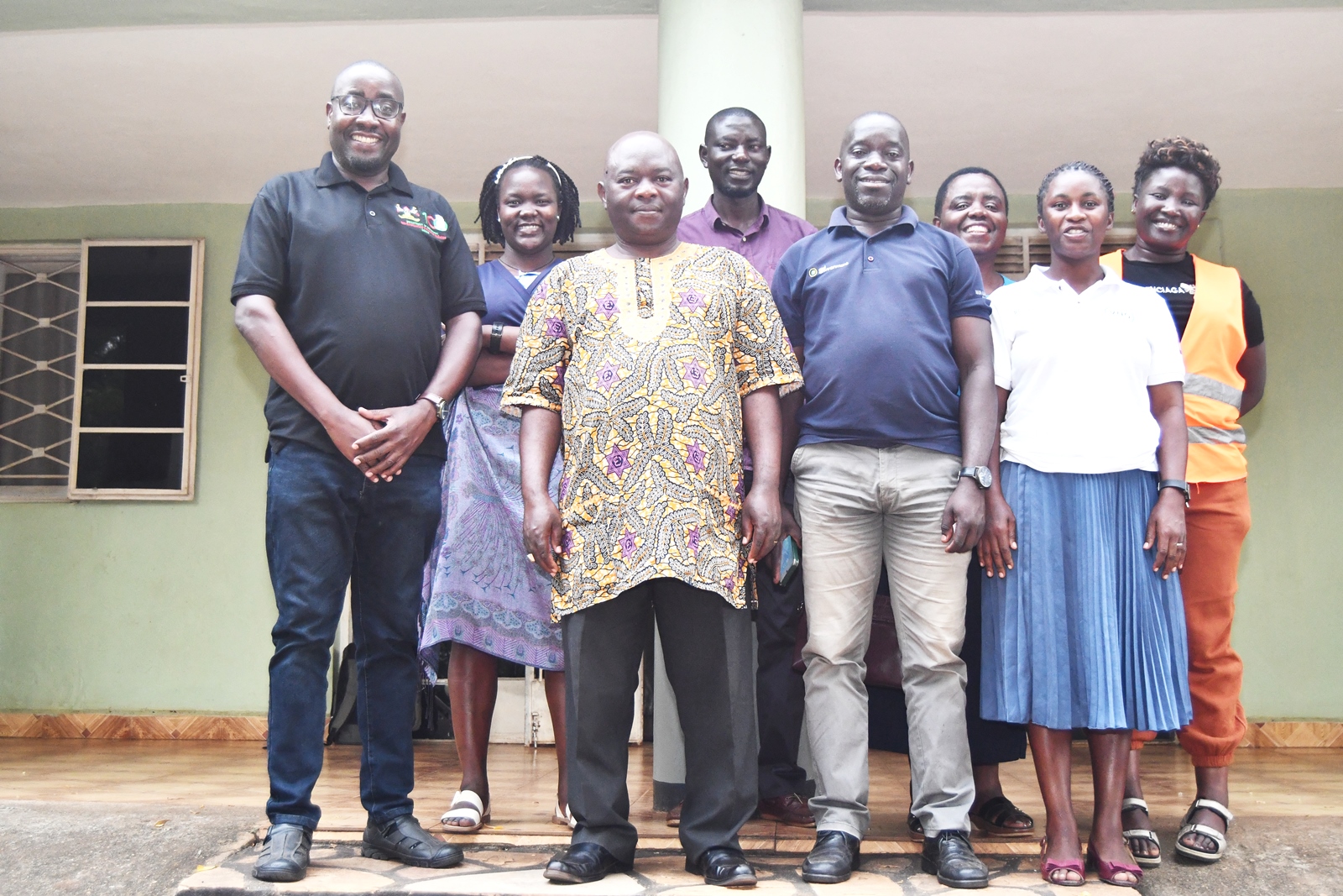 RUFS Team poses for a group photo with Bishop Nason Baluku. The Resilient Urban Food Systems (RUFS) project led by Prof. Frank Mugagga, Department of Geography, Geo-Informatics, and Climatic Sciences, CAES, Makerere University, Kampala and funded through the AgriFoSe2030 Programme initiative titled “Strengthening Urban Food Systems Resilience to Flood and Drought Risks through New Strategic Partnerships: Consolidating Gains from the RUFS Project in Kasese Municipality and Mbale City, Uganda,” intensive two-day training workshop for smallholder farmers in Kasese Municipality 13th and 14th October 2025, East Africa.