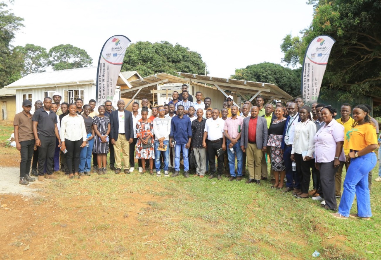 The SophiA Management Team inaugurated during the launch. Sustainable Off-Grid Solutions for Pharmacies and Hospitals in Africa (SophiA) Project facility at Buvuma Health Centre IV official commissioning by the Vice Chancellor of Makerere University, Kampala Uganda, East Africa represented by Dr. Julia Kigozi on 30th September 2025.