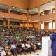Assoc. Professor James Wokadala addresses CoBAMS students in the Yusuf Lule Central Teaching Facility Auditorium on 13th October 2025. Powerful campaign themed “Safeguarding Starts With Me”, Organized by the Office of the Dean of Students in partnership with the Mastercard Foundation Scholars Program and the College of Business and Management Sciences (CoBAMS), 13th October 2025, Yusuf Lule Central Teaching Facility Auditorium, Makerere University, Kampala Uganda, East Africa.