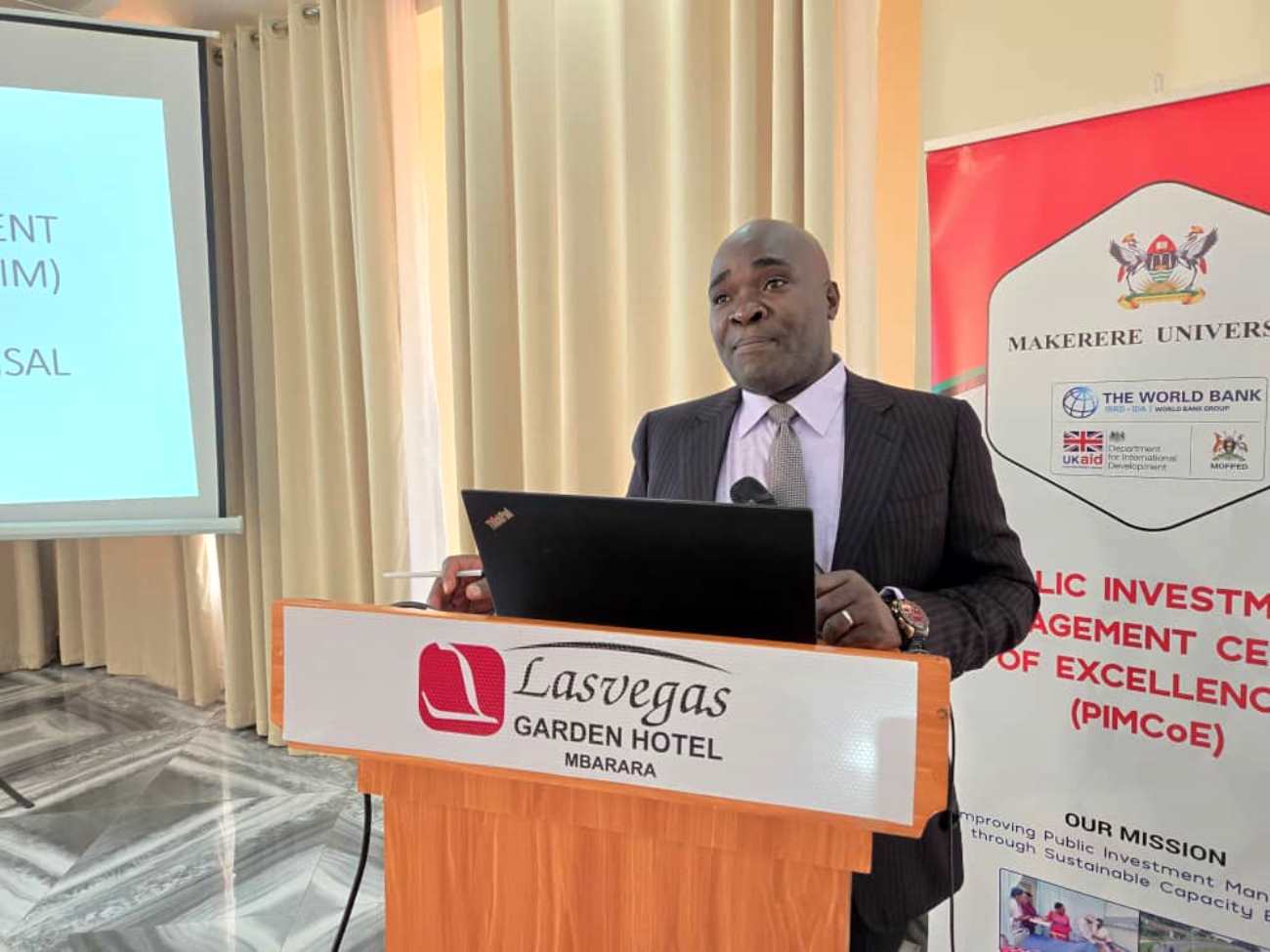 Dr. John Sseruyange. 35 public officials from various MDAs commenced two-week intensive training in Financial Appraisal and Risk Analysis in Mbarara, 13th October 2025 organized by the Public Investment Management (PIM) Centre of Excellence at Makerere University, Kampala Uganda, East Africa in collaboration with the Ministry of Finance, Planning and Economic Development (MoFPED), the National Planning Authority (NPA), and Cambridge Resources International (CRI).