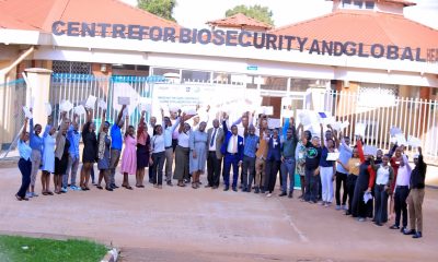 Participants posing for a photo after the training. Centre for Biosecurity and Global Health (CeBIGH) and the Department of Biosecurity, Ecosystems and Veterinary Public Health (BEP) in collaboration with VIQAP Consultancy Services, the Uganda Medical Laboratory Technologists Association (UMLTA), the Biosafety and Biosecurity Association of Uganda (BBAU), and the Uganda National Health Laboratories and Diagnostic Services, conducted a three-day Biorisk Management (Biosafety and Biosecurity) training, 20th to 22nd October 2025 at COVAB, Makerere University, Kampala Uganda, East Africa.