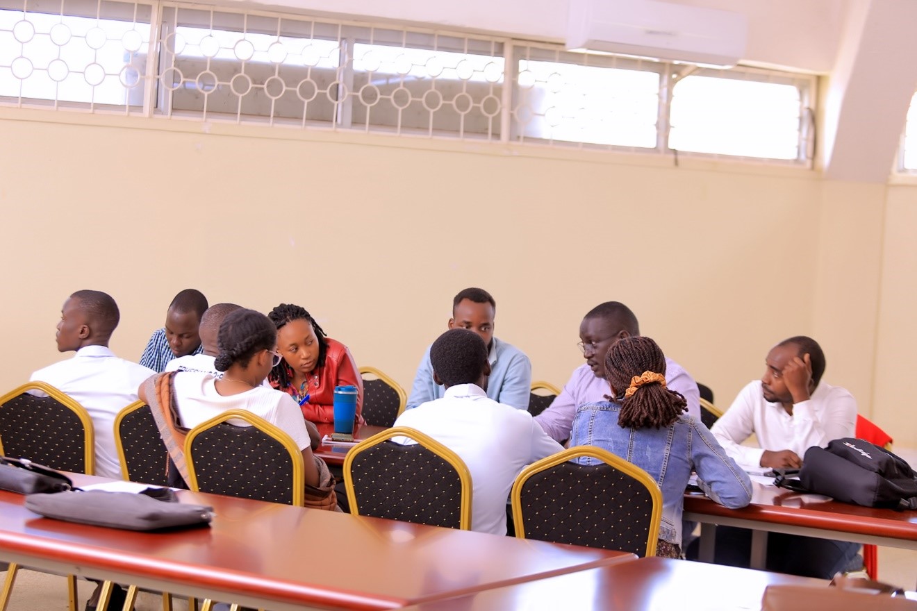 Participants in a group activity on day two of the training. Centre for Biosecurity and Global Health (CeBIGH) and the Department of Biosecurity, Ecosystems and Veterinary Public Health (BEP) in collaboration with VIQAP Consultancy Services, the Uganda Medical Laboratory Technologists Association (UMLTA), the Biosafety and Biosecurity Association of Uganda (BBAU), and the Uganda National Health Laboratories and Diagnostic Services, conducted a three-day Biorisk Management (Biosafety and Biosecurity) training, 20th to 22nd October 2025 at COVAB, Makerere University, Kampala Uganda, East Africa.