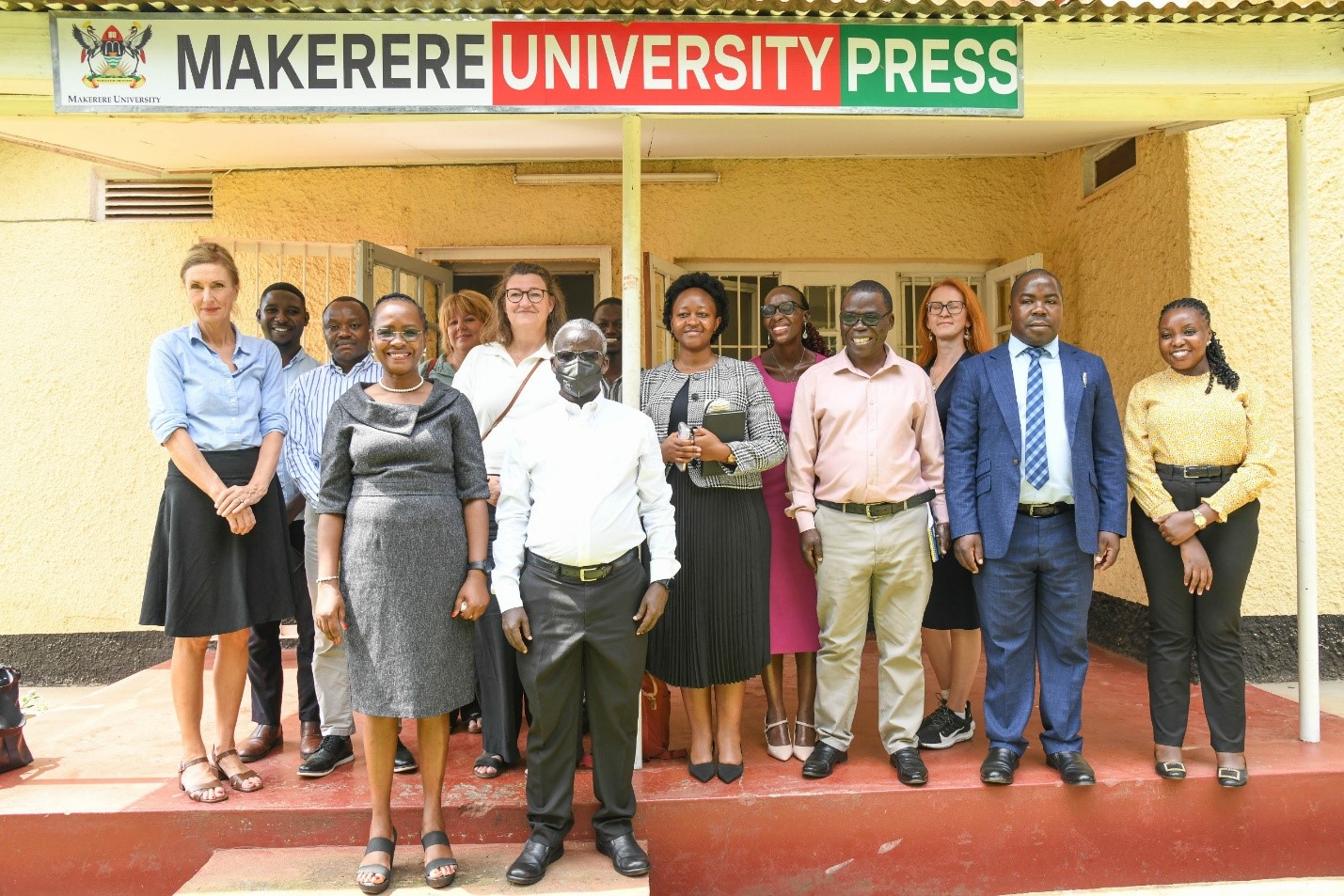 A photo moment at the Makerere University Press. Deputy Vice Chancellor (Academic Affairs), Prof. Sarah Ssali hosts delegation from the University of Malmö, Sweden, marking another milestone in the growing collaboration between the two institutions 28th October 2025, Main Building, Makerere University, Kampala Uganda, East Africa.