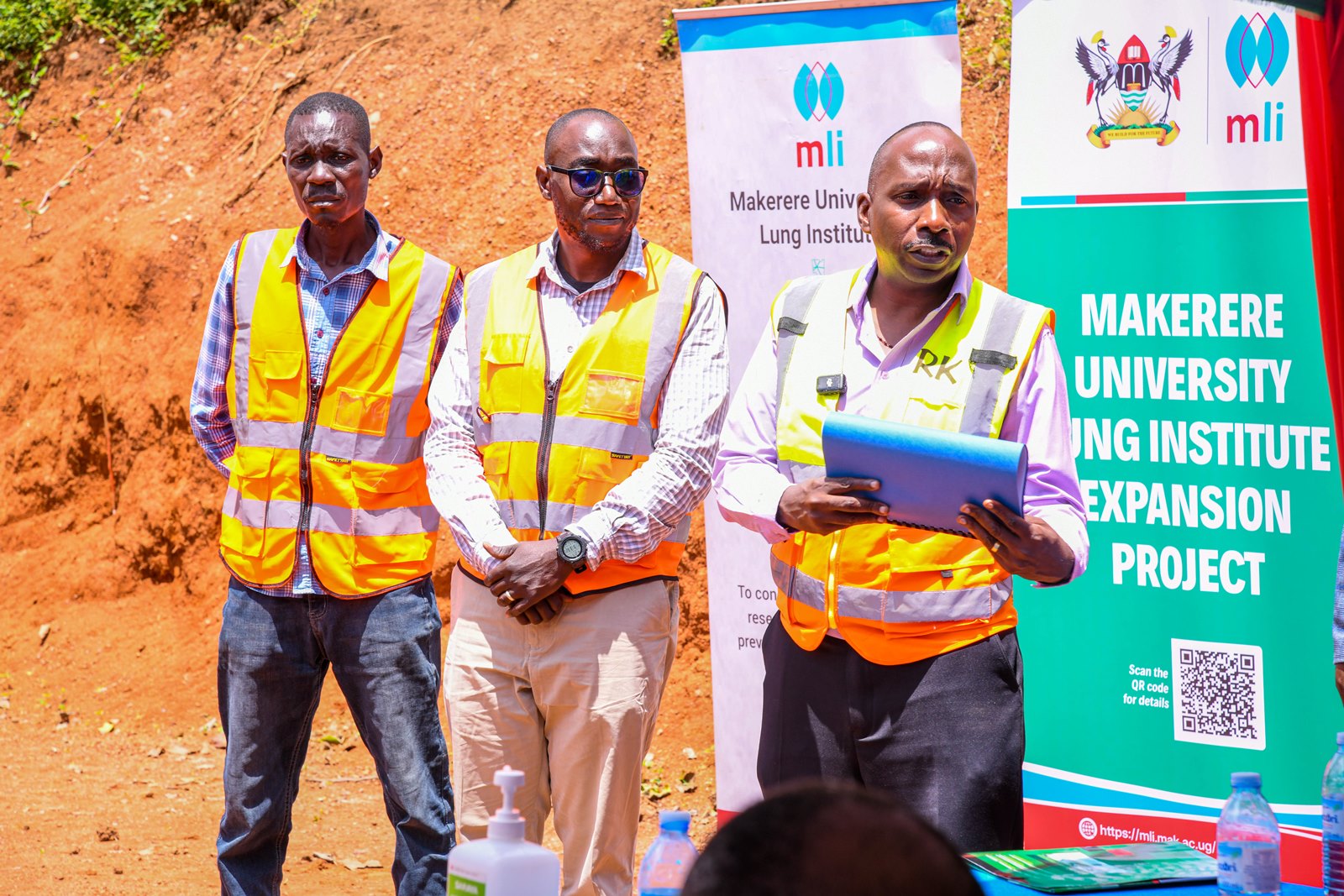 The Team from CK Associates the contractor. Makerere University Lung Institute (MLI) Expansion Project (MEP) site handover to CK Associates on 4th November 2025, Mulago Hill, Kampala Uganda, East Africa.