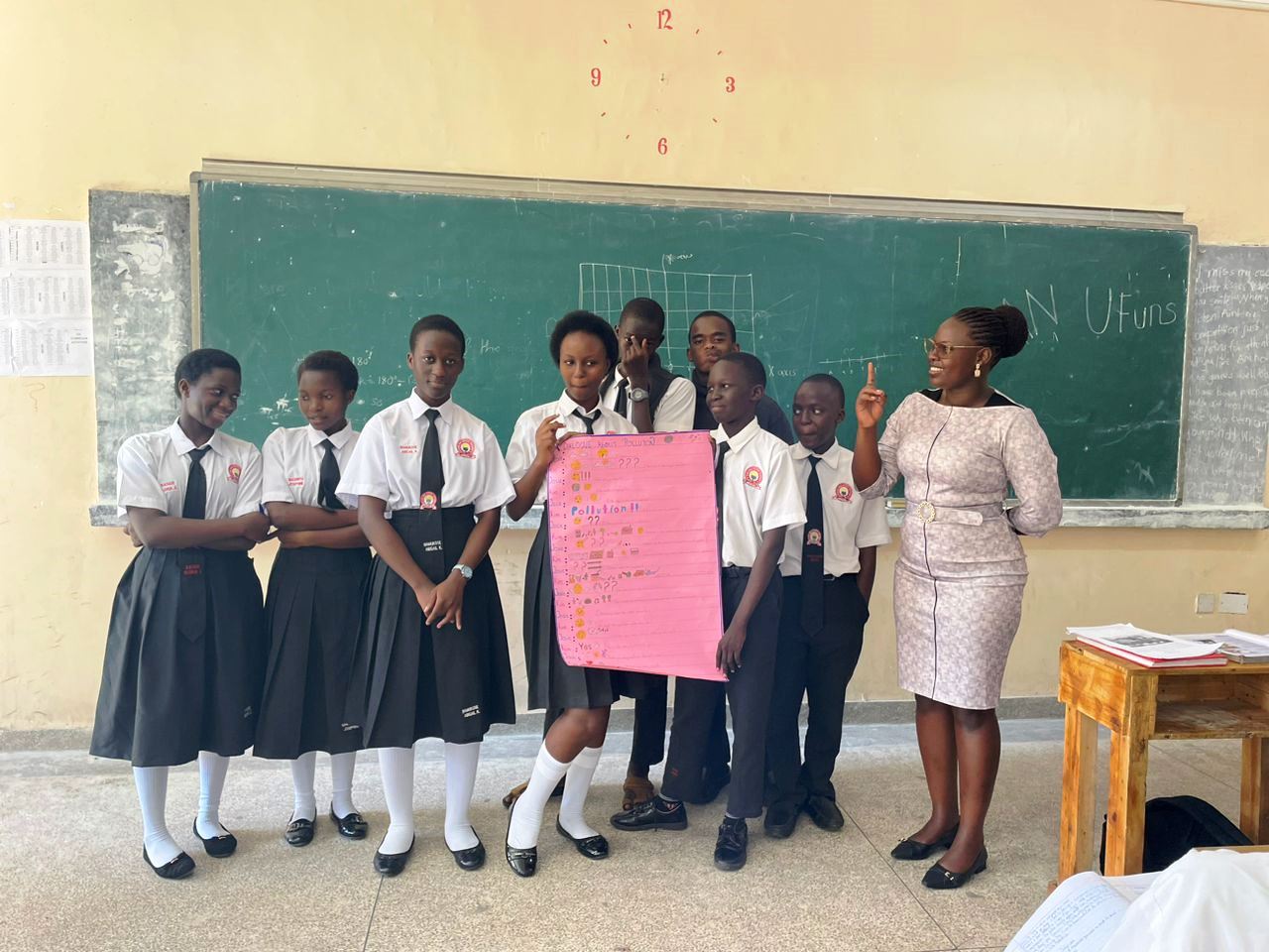 Malvin with some of the young people she mentors at schools in Tororo. Impact Stories: Meet Malvin Akwara, a Mastercard Foundation Scholars Program alumnus, who is dedicated to promoting inclusive education, October 2025, Makerere University, Kampala Uganda, East Africa.