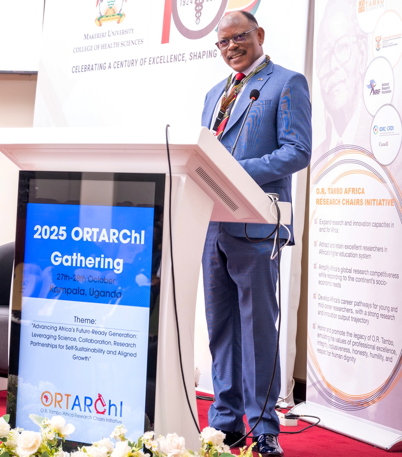 Professor Barnabas Nawangwe. O.R. Tambo Africa Research Chairs Initiative (ORTARChI) Annual Gathering held 27th-28th October 2025 at Makerere University, Kampala Uganda, East Africa with Chief Guest, Hon. Dr. Monica Musenero.