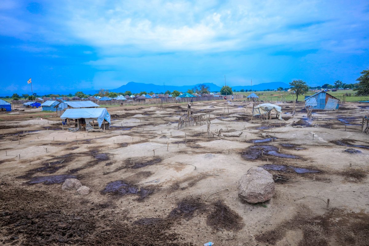 Floods in Adjumani refugee settlement left shelters destroyed and water sources contaminated, heightening the risk of disease outbreaks and exposing the fragile health conditions faced by displaced families. Photo taken in 2024 during a MakSPH study on refugee health and climate change. Media Training Workshop on Refugee Health and Migration Reporting that brought together twenty journalists from Kampala, Kyaka II, Adjumani, and other refugee-hosting districts, Makerere University School of Public Health (MakSPH), Kampala Uganda, East Africa on 3rd October 2025.