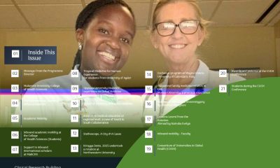 Cover page of the Makerere University College of Health Sciences International Coordination Office Newsletter, Issue 1 (January–June 2025). Kampala Uganda, East Africa.