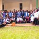 Prof. Barnabas Nawangwe with Mr. Yusuf Kiranda, Mr. Evarist Bainomugisha and officials pose for a group photo with student entrepreneurs on 12th November 2025. School of Food Technology, Nutrition and Bio-Engineering (SFTNB), in partnership with the Makerere Innovation and Incubation Center (MIIC), third edition of Entrepreneurship Exhibition on 12th November 2025, College of Agricultural and Environmental Sciences (CAES), Makerere University, Kampala Uganda, East Africa.