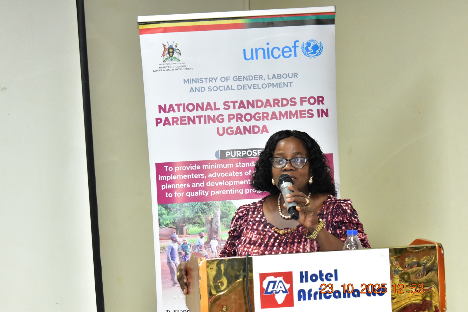 Dr. Angela Nakafeero. 3rd cohort (65 professionals) of the ‘Science of Designing Adaptation and Implementation of Evidence–Based Parenting Interventions’ graduated at a ceremony held at Africana Hotel, Child Health Development Centre (CHDC), Makerere University College of Health Sciences (MakCHS) and Ministry of Gender Labour and Social Development (MoGLSD) through their Parenting Agenda Initiative, 24th October 2025, Kampala Uganda, East Africa.