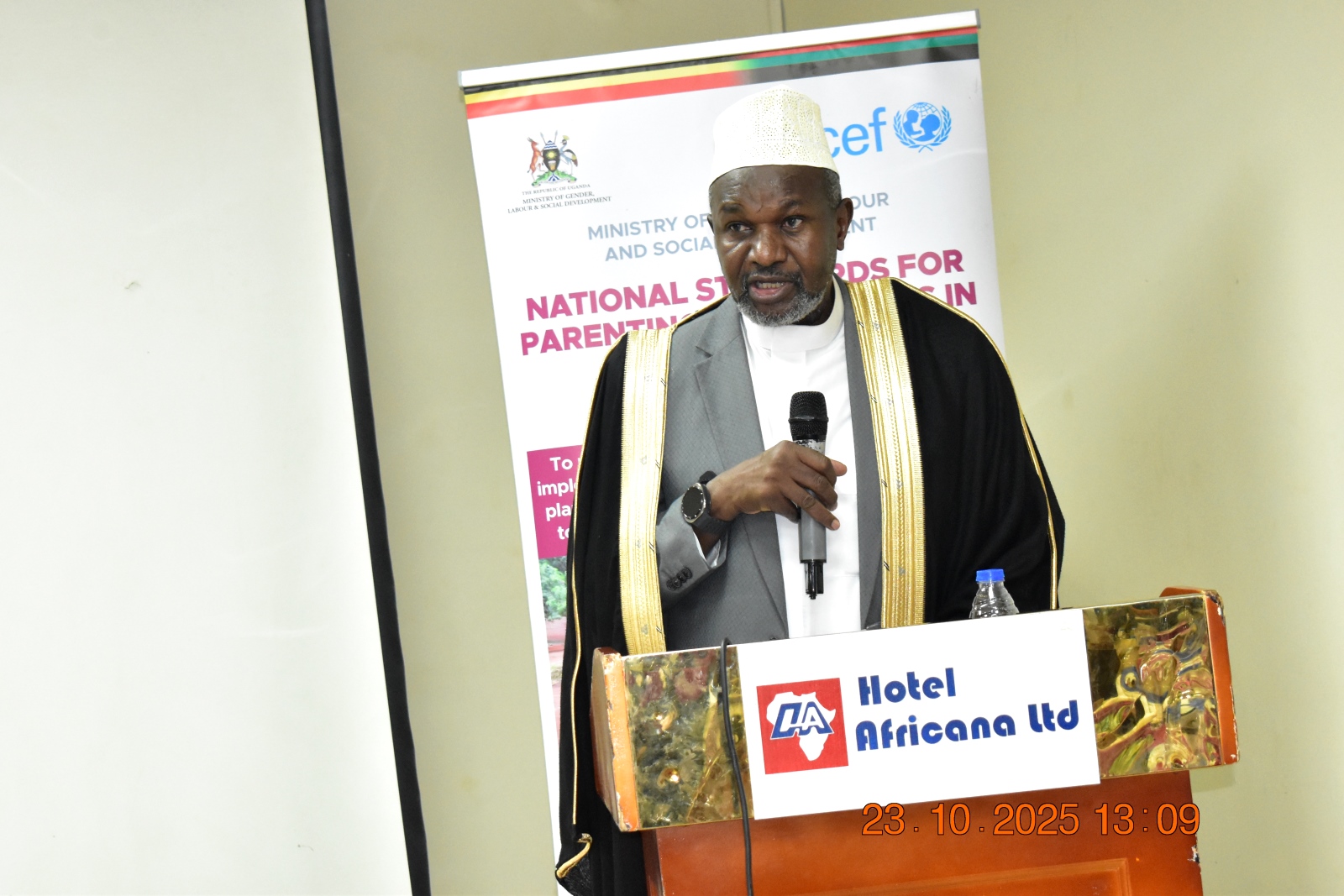 Sheikh Ali Waiswa. 3rd cohort (65 professionals) of the ‘Science of Designing Adaptation and Implementation of Evidence–Based Parenting Interventions’ graduated at a ceremony held at Africana Hotel, Child Health Development Centre (CHDC), Makerere University College of Health Sciences (MakCHS) and Ministry of Gender Labour and Social Development (MoGLSD) through their Parenting Agenda Initiative, 24th October 2025, Kampala Uganda, East Africa.