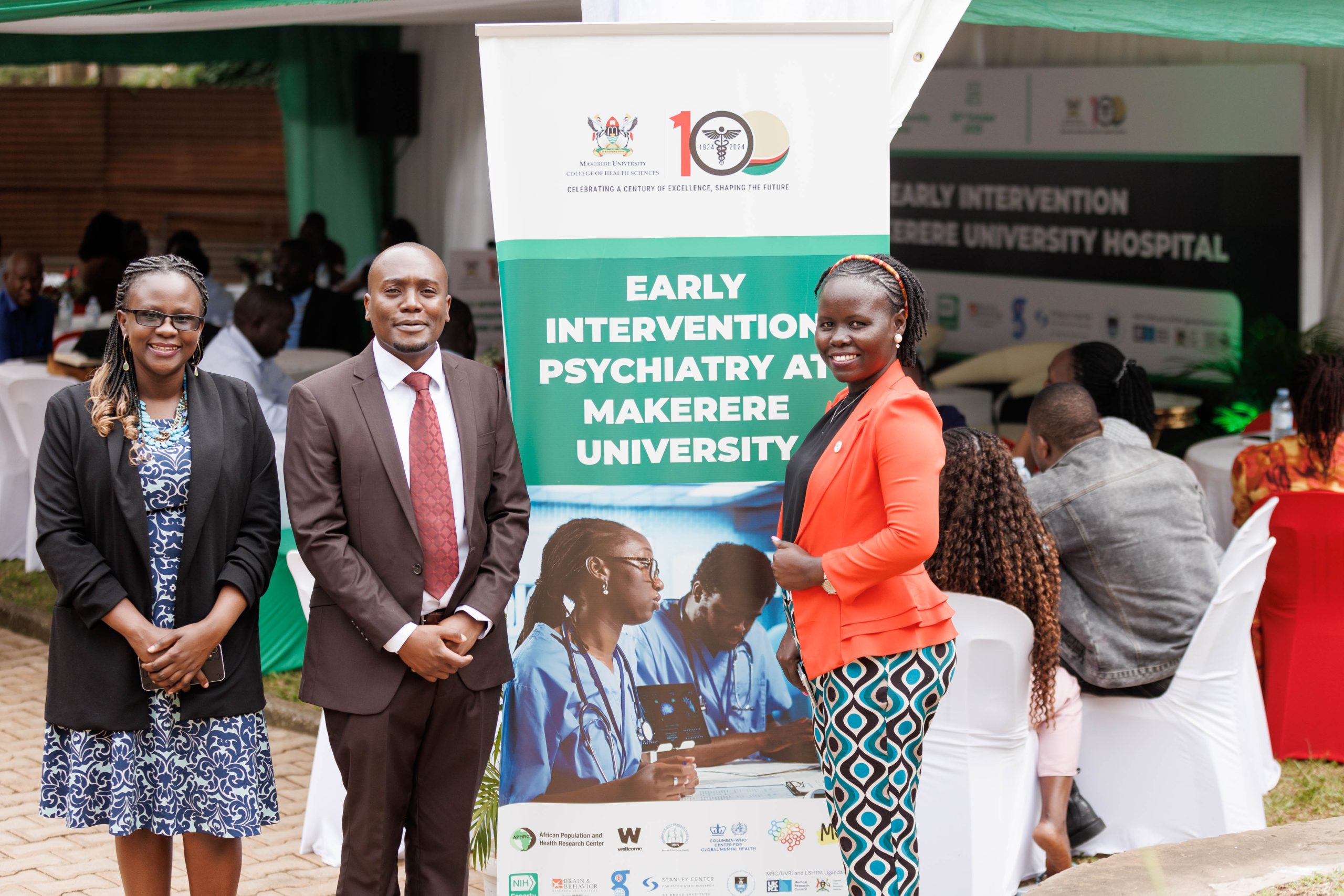 The Principal Investigator, Dr. Emmanuel Kiiza Mwesiga (Centre) with colleagues at the public launch of the Early Intervention Psychiatry Services (EIPS) clinic at Makerere University Hospital on 30th October 2025. Department of Psychiatry, College of Health Sciences (CHS) together with its clinical partner, Makerere University Hospital, publicly launched the Early Intervention Psychiatry Services (EIPS) clinic, a landmark initiative intended to reshape how psychosis and other serious mental-health conditions are treated in Uganda, 30th October 2025, Kampala, East Africa.