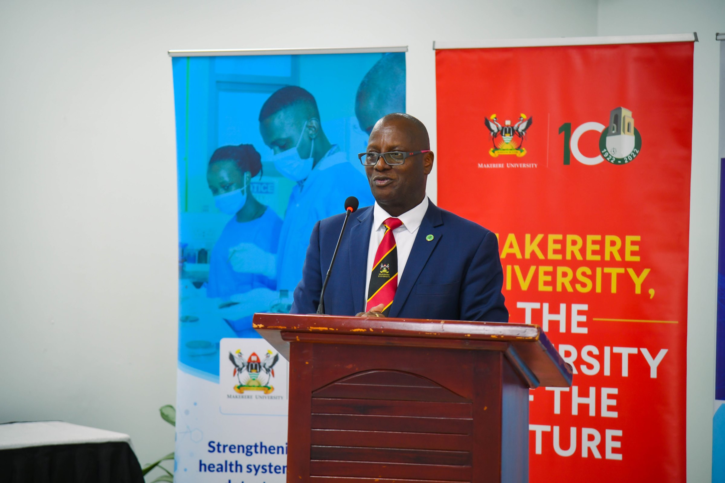 Dr. Andrew Kambugu. Makerere University Infectious Diseases Institute (IDI) unveils second cohort of PhD Fellows and launch of Sewankambo Training Program for Global Health Security, 27th November 2025, Makerere University, Kampala Uganda, East Africa.