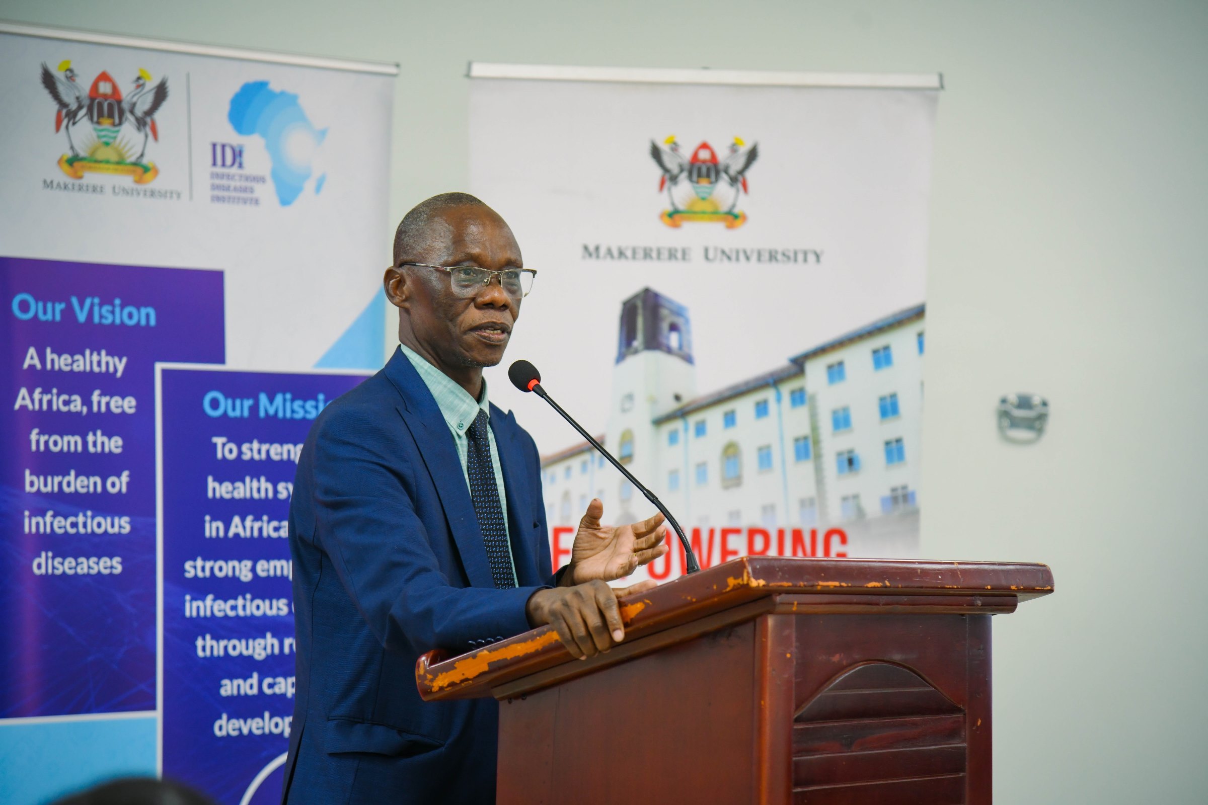 Prof. Ponsiano Ochama. Makerere University Infectious Diseases Institute (IDI) unveils second cohort of PhD Fellows and launch of Sewankambo Training Program for Global Health Security, 27th November 2025, Makerere University, Kampala Uganda, East Africa.