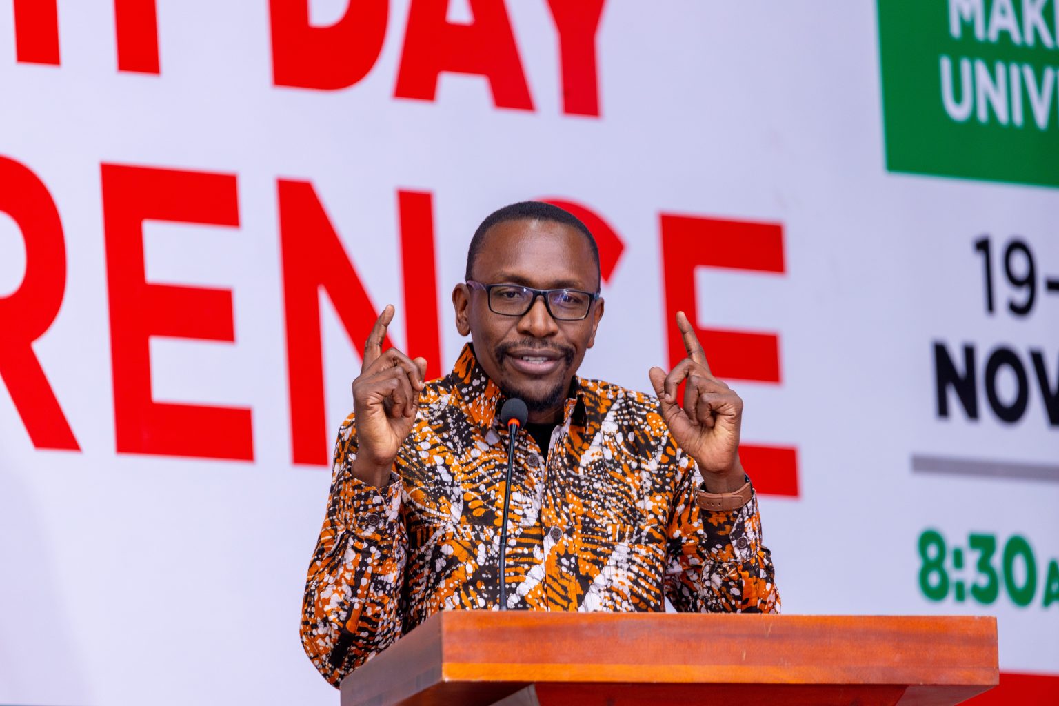 Dr. James Nkuubi one of the panelists. World Philosophy Day celebrations 19th–20th November 2025, organized by the Department of Philosophy, College of Humanities and Social Sciences (CHUSS) in collaboration with the School of Law, UNESCO and the Konrad Adenauer Stiftung under the theme: “30 Years of the 1995 Constitution: Gains, Pitfalls and Prospects.” Main Hall, Makerere University, Kampala Uganda, East Africa.
