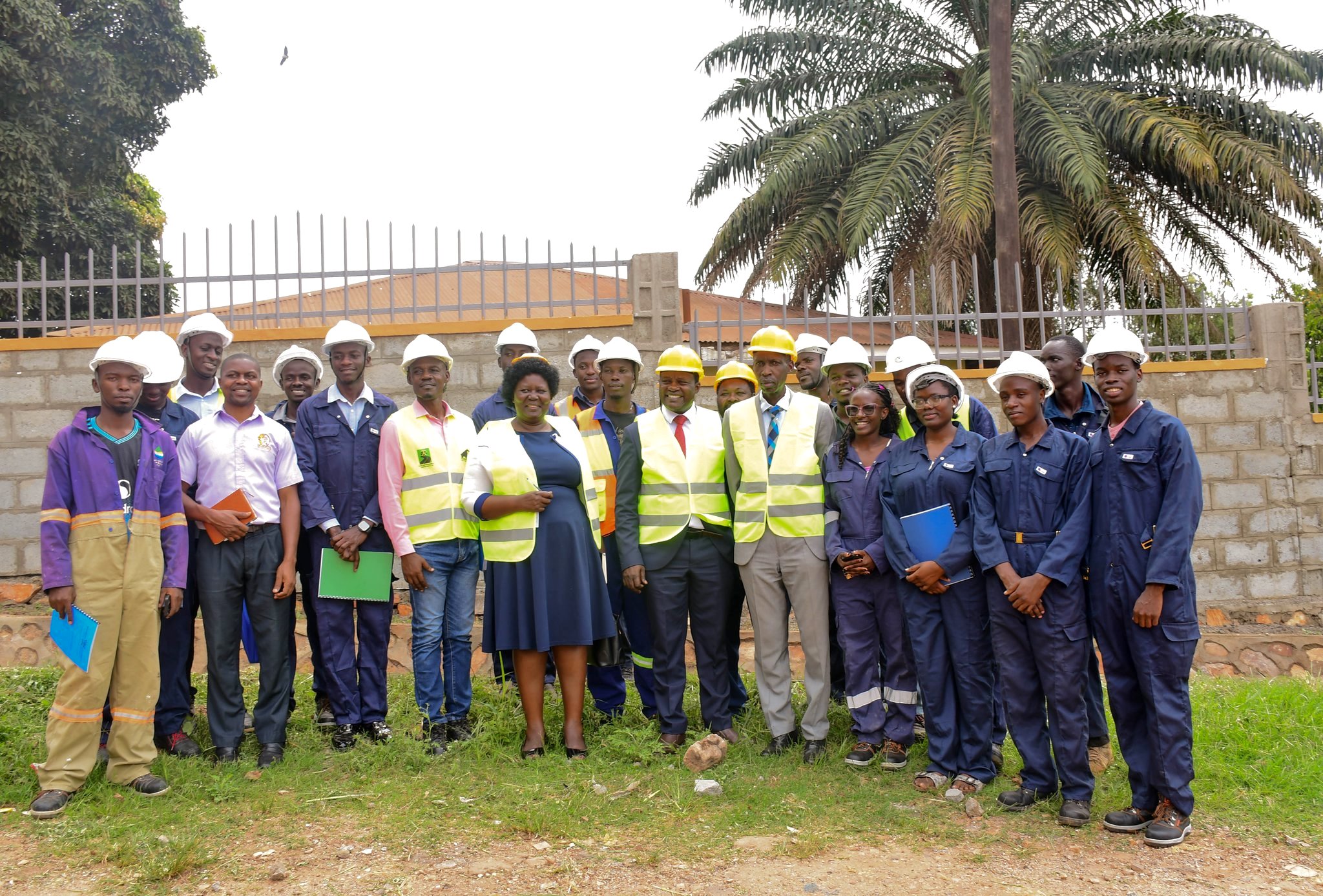 Prof. Anthony Muwagga Mugagga (5th Right) and Dr. Martin Muyingo (6th Right) with stakeholders and technical students under UVTAB at the handover of the wall fence to Makerere College School on 12th November 2025. Official hand over of newly constructed wall fence to Makerere College School executed by technical students pursuing higher diploma courses in Civil Engineering and Architecture under the Uganda Vocational and Technical Assessment Board (UVTAB), enrolled at the Centre for Lifelong Learning and Teaching, College of Education and External Studies (CEES), 12th November 2025, Makerere University, Kampala Uganda, East Africa.