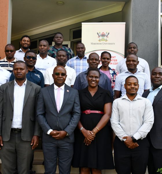 Front Row: Prof. Edward Bbaale (3rd Left) and Dr. John Sseruyange (Right) with trainers and officials from KCCA in Jinja on 17th November 2025. Public Investment Management Centre of Excellence (PIM CoE), College of Business and Management Sciences (CoBAMS) Makerere University, Kampala Uganda, East Africa, two-week specialized training in Financial Appraisal and Risk Analysis for officials from the Kampala Capital City Authority (KCCA) 17th-28th November 2025, Official opening on 17th November 2025 in Jinja.