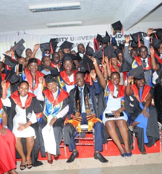Graduands and the College Management team in a group photo on 21st November 2025. College of Computing and Information Sciences (CoCIS) graduates 71 students under Phase 2 of the e-VBAB Project, a collaboration between Amity University in India and Makerere University, presided over by Principal Prof. Tonny Oyana on behalf of the Vice Chancellor, Block B CoCIS, 21st November 2025, Kampala Uganda, East Africa.
