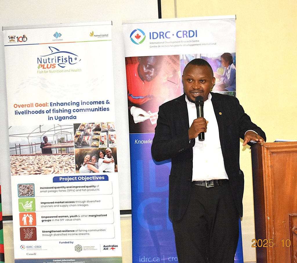 Mr. Isaac Kirabira from the Ministry of Agriculture, Animal Industry, and Fisheries expressed the Ministry’s commitment to supporting the project. Following successful implementation of the NutriFish Project 2019-2023, Makerere University has been awarded a new grant worth about UGX2 Billion to expand activities and deepen community impact through the NutriFishPlus Project Funded by the International Development Research Centre (IDRC) Australian Centre for International Agricultural Research (ACIAR) under Cultivate Africa’s Future Fund Phase II (CultiAF2), the NutriFishPlus Project seeks to enhance the incomes and livelihoods of fishing communities in Uganda. Launch and Planning Meetings 28th-30th October 2025, Ridah Hotel, Mukono District, East Africa.