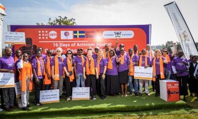 Heads of Diplomatic Missions are joined by Dr. Winifred Kabumbuli and Dr. Euzobia Mugisa Baine and other officials for a group photo at the Rugby Grounds on 24th November 2025. Makerere University in partnership with Embassy of Sweden in Uganda and UNFPA in Uganda hosted the "Strides for Change" Activism walk and official unveiling of the 2025 16 Days of Activism campaign on Monday 24th November, 2025.
