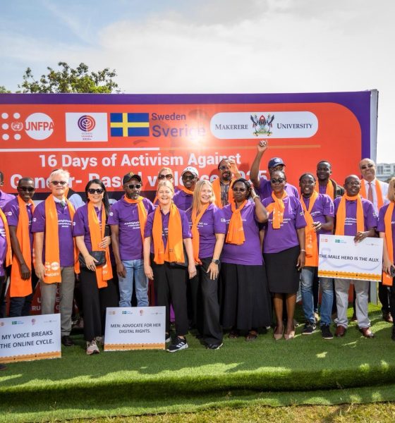 Heads of Diplomatic Missions are joined by Dr. Winifred Kabumbuli and Dr. Euzobia Mugisa Baine and other officials for a group photo at the Rugby Grounds on 24th November 2025. Makerere University in partnership with Embassy of Sweden in Uganda and UNFPA in Uganda hosted the "Strides for Change" Activism walk and official unveiling of the 2025 16 Days of Activism campaign on Monday 24th November, 2025.