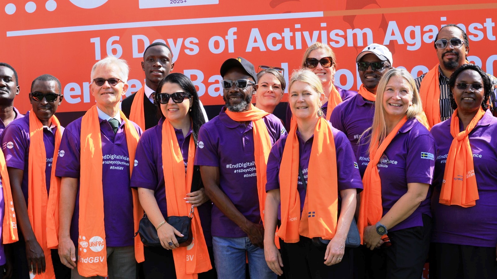 Diplomats, University Management, Student Leaders, Male Changemakers all united in one voice against Gender-Based Violence. Makerere University in partnership with Embassy of Sweden in Uganda and UNFPA in Uganda hosted the "Strides for Change" Activism walk and official unveiling of the 2025 16 Days of Activism campaign on Monday 24th November, 2025.