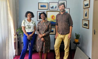 Dr. Tomasz Padło (Right) with the Dean Margaret Trowel School of Industrial and Fine Art (MTSIFA) Assoc. Prof. Amanda Tumusiime (Centre) and the International Relations Office's Ms. Betty Nabisubi (Left). Dr. Tomasz Padło, Erasmus Exchange Professor from UKEN, Poland won first prize in the prestigious Grand Press Photo 2025 competition in the Culture – Single category for a photo he took at Makerere University, Kampala Uganda, East Africa during his exchange visit.