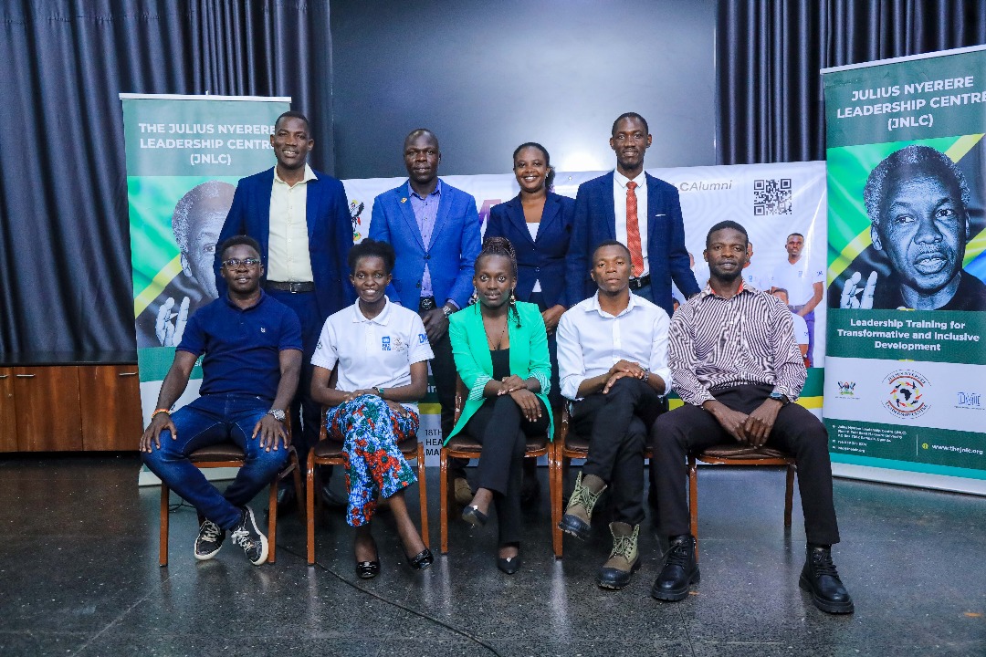 JNLC Alumni pose for a group photo after pitching their innovations. Julius Nyerere Leadership Centre (JNLC) at Makerere University, in partnership with the United Nations Development Programme (UNDP), two-day Community Innovation Showcase and Alumni Workshop on 17th November 2025, Fairway Hotel, Kampala Uganda, East Africa. An event dedicated to strengthening alumni-led community transformation across Uganda.