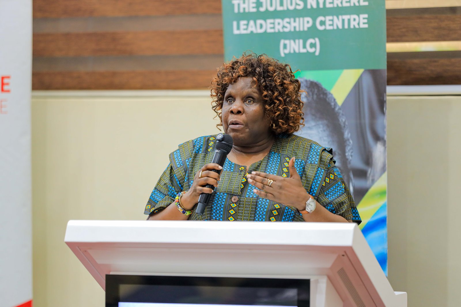 Dr. Nansozi K. Muwanga, Executive Director-JNLC. Julius Nyerere Leadership Centre (JNLC) at Makerere University, in partnership with the United Nations Development Programme (UNDP), two-day Community Innovation Showcase and Alumni Workshop 18th November 2025, School of Public Health Auditorium, Kampala Uganda, East Africa. An event dedicated to strengthening alumni-led community transformation across Uganda.