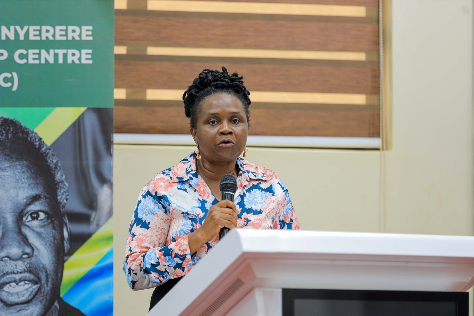 Ms. Annet Mpabulungi Wakabi-Team Leader, Governance and Peace, UNDP. Julius Nyerere Leadership Centre (JNLC) at Makerere University, in partnership with the United Nations Development Programme (UNDP), two-day Community Innovation Showcase and Alumni Workshop 18th November 2025, School of Public Health Auditorium, Kampala Uganda, East Africa. An event dedicated to strengthening alumni-led community transformation across Uganda.
