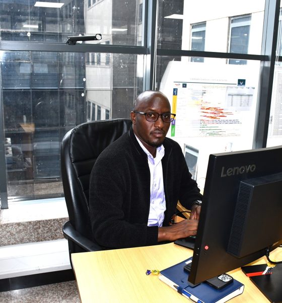 Sedrik at his workstation at the Petroleum Authority of Uganda. Impact Stories: Sedrick Nuwagaba, a 35-year-old petroleum engineer and Mastercard Foundation Scholars Program alumnus actively contributing his expertise to the Petroleum Authority of Uganda, November 2025, Makerere University, Kampala Uganda, East Africa.