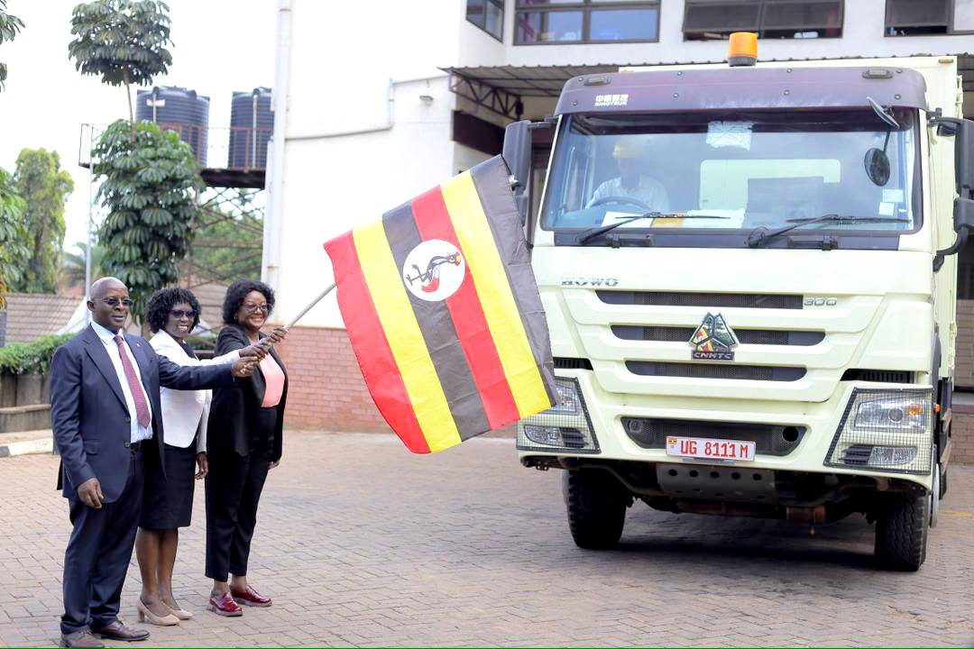 Official flag off, Dr. Bildard Baguma, Executive Director of Joint Medical Store, Ms. Pamela Achii, Procurement and Supply Chain Management Specialist at Ministry of Health and Prof. Rhoda Wanyenze, the Dean, Makerere University School of Public Health and Principal Investigator of the Project at JMS offices in Nsambya last week. Makerere University School of Public Health (MakSPH), Ministry of Health (MoH) and Joint Medical Stores (JMS) launched of project to boost Uganda’s health supply chain backed by the Gates Foundation to improve emergency deliveries and use data to ensure lasting resilience, flag off-6th November 2025, stakeholder consultative workshop-10th November 2025, Kampala Uganda, East Africa.