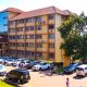 A mid-morning shot of the Senate Building as seen from the Frank Kalimuzo Central Teaching Facility. Date taken: 18th May 2023. Makerere University, Kampala Uganda, East Africa.