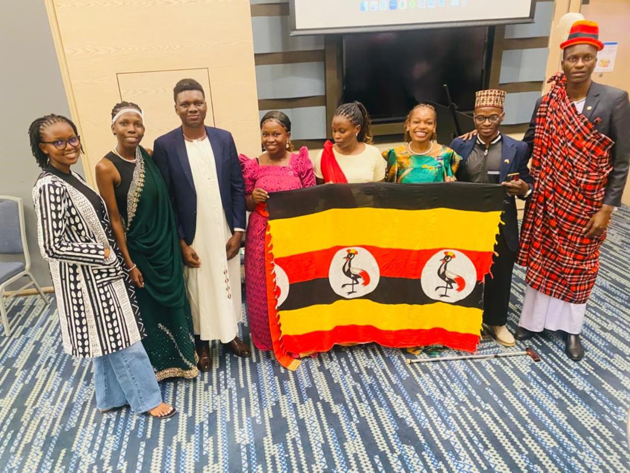 Some of the Makerere University students pose for a group photo during the inaugural For Youth, By Youth Conference in Turkey. From Left to Right: Naomi Ayebale, Sandrah Naikambo, Joel Kirbi, Hope Nyamwiza (Sign Language Interpreter), Helena Nuwagaba, Harriet Tyobo Yake, Harunah Damba, and Michael Emong. Six students from Makerere University, Kampala Uganda, East Africa travelled to Turkey to join 69 peers from other prestigious universities for the inaugural For Youth, By Youth Conference on Conscious Leadership and Global Solidarity organised by the Talloires Network of Engaged Universities, in collaboration with paNhari and Sabancı University, and supported by the Mastercard Foundation, 17th to 18th November 2025. 