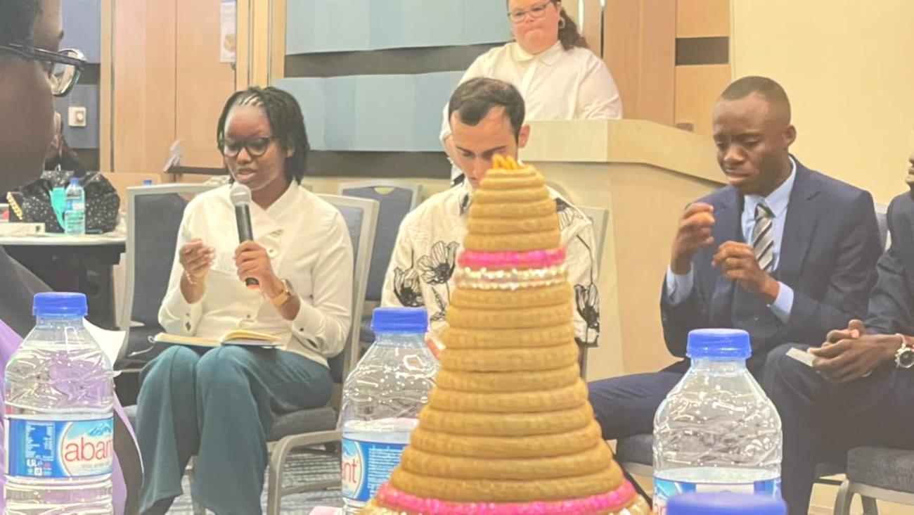 Naomi Ayebale, with a microphone in hand, sharing her reflections during the panel discussion “Struggles for Justice and Peace in Our World.” She shared a time when standing up for what was right felt uncomfortable or costly, and discussed ways young people can contribute meaningfully to the pursuit of justice and peace in their communities. Six students from Makerere University, Kampala Uganda, East Africa travelled to Turkey to join 69 peers from other prestigious universities for the inaugural For Youth, By Youth Conference on Conscious Leadership and Global Solidarity organised by the Talloires Network of Engaged Universities, in collaboration with paNhari and Sabancı University, and supported by the Mastercard Foundation, 17th to 18th November 2025.