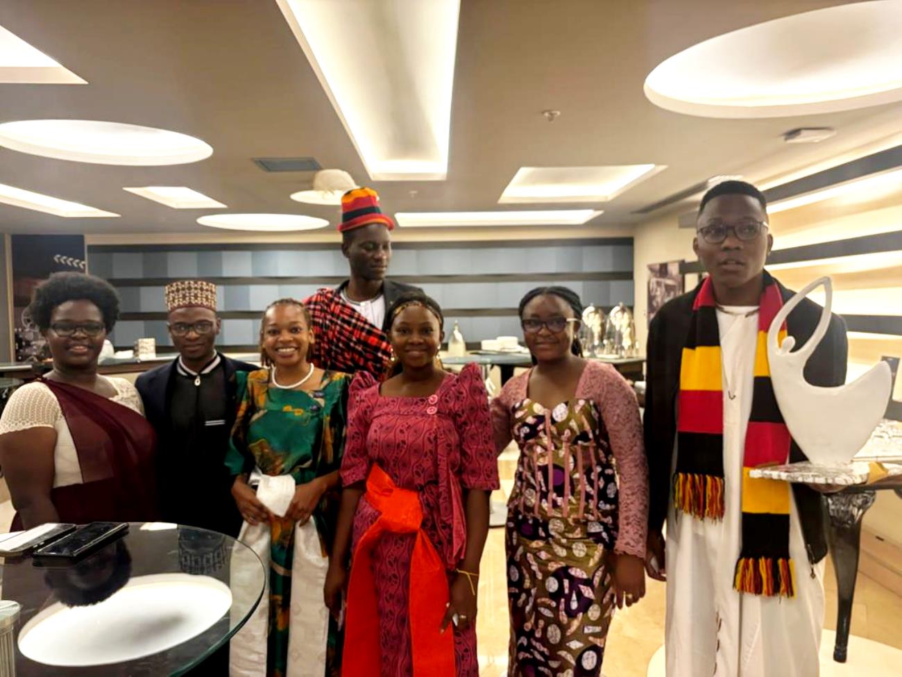 Left to Right: Rinah Marion Namwase, Harunah Damba, Harriet Tyobo Yake, Michael Emong, Hope Nyamwiza (Sign Language Interpreter), Tete Mupenge (a student from Ashesi University) and Kirabo Joel. Six students from Makerere University, Kampala Uganda, East Africa travelled to Turkey to join 69 peers from other prestigious universities for the inaugural For Youth, By Youth Conference on Conscious Leadership and Global Solidarity organised by the Talloires Network of Engaged Universities, in collaboration with paNhari and Sabancı University, and supported by the Mastercard Foundation, 17th to 18th November 2025.