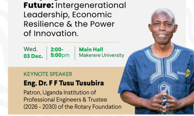 The 2025 lecture will be delivered by Eng. Dr. Francis Frederick “Tusu” Tusubira. A Legacy That Still Speaks: Announcing the 2025 Emmanuel Tumusime Mutebile Annual Public Lecture, 3rd December 2025, Main Hall, Makerere University, Kampala Uganda, East Africa.