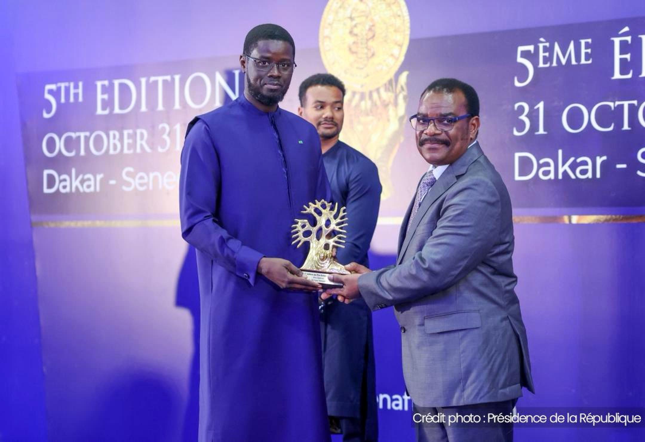 8th Galien Forum Africa in Dakar, Senegalese President Bassirou Diomaye Faye presents Dr. Michael Makanga with the Special Career Achievement Galien Prize under the theme Health sovereignty on 31 October 2025. West Africa.