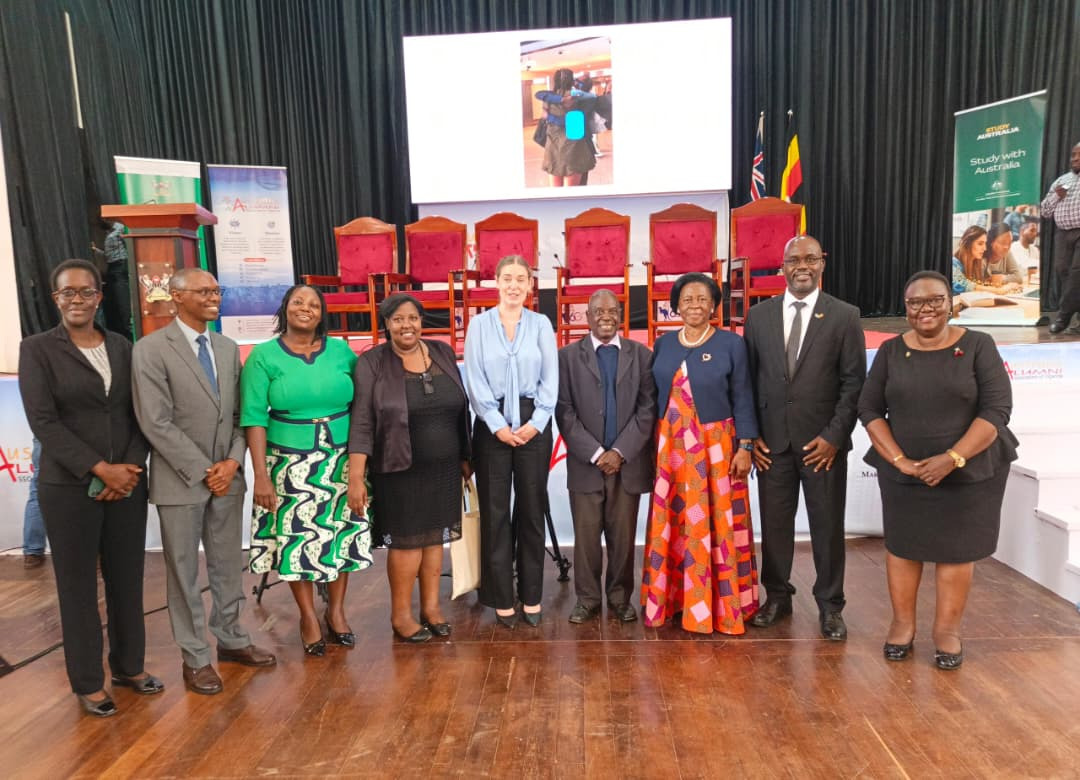 A group photo of the panelists from the Australia-Uganda@60 commemorative lecture. Celebration of 60 years of diplomatic relations between the Republic of Uganda and the Commonwealth of Australia organized by the Australian Alumni Association of Uganda (A3-U) in partnership with Makerere University and the Australian High Commission, 18th November 2025, Kampala Uganda, East Africa.