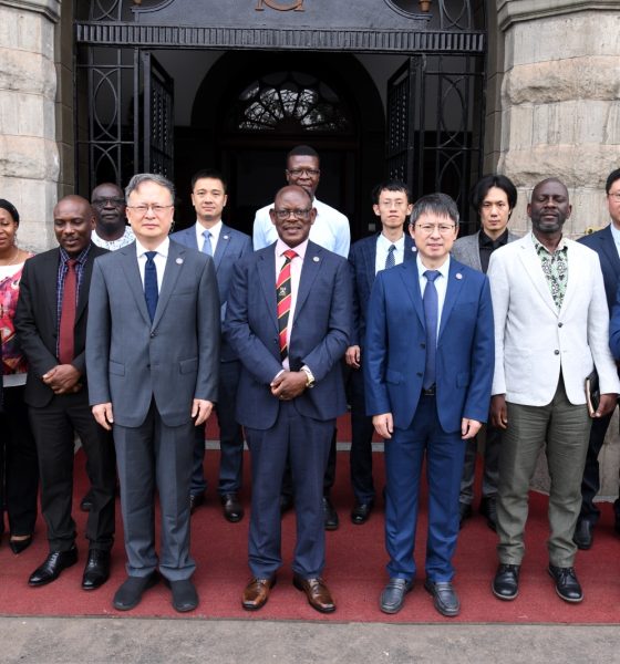 A photo moment of the attending delegation from Tsinghua University and some members of Top Management. Makerere University high-level meeting between Vice Chancellor Prof. Barnabas Nawangwe and a delegation from Tsinghua University’s Hefei Institute for Public Safety Research, one of China’s leading centres of excellence in disaster prevention, public safety, and emergency management led by Dean Prof. Huan HongYong, Friday December 12, 2025, Makerere University, Kampala Uganda, East Africa.