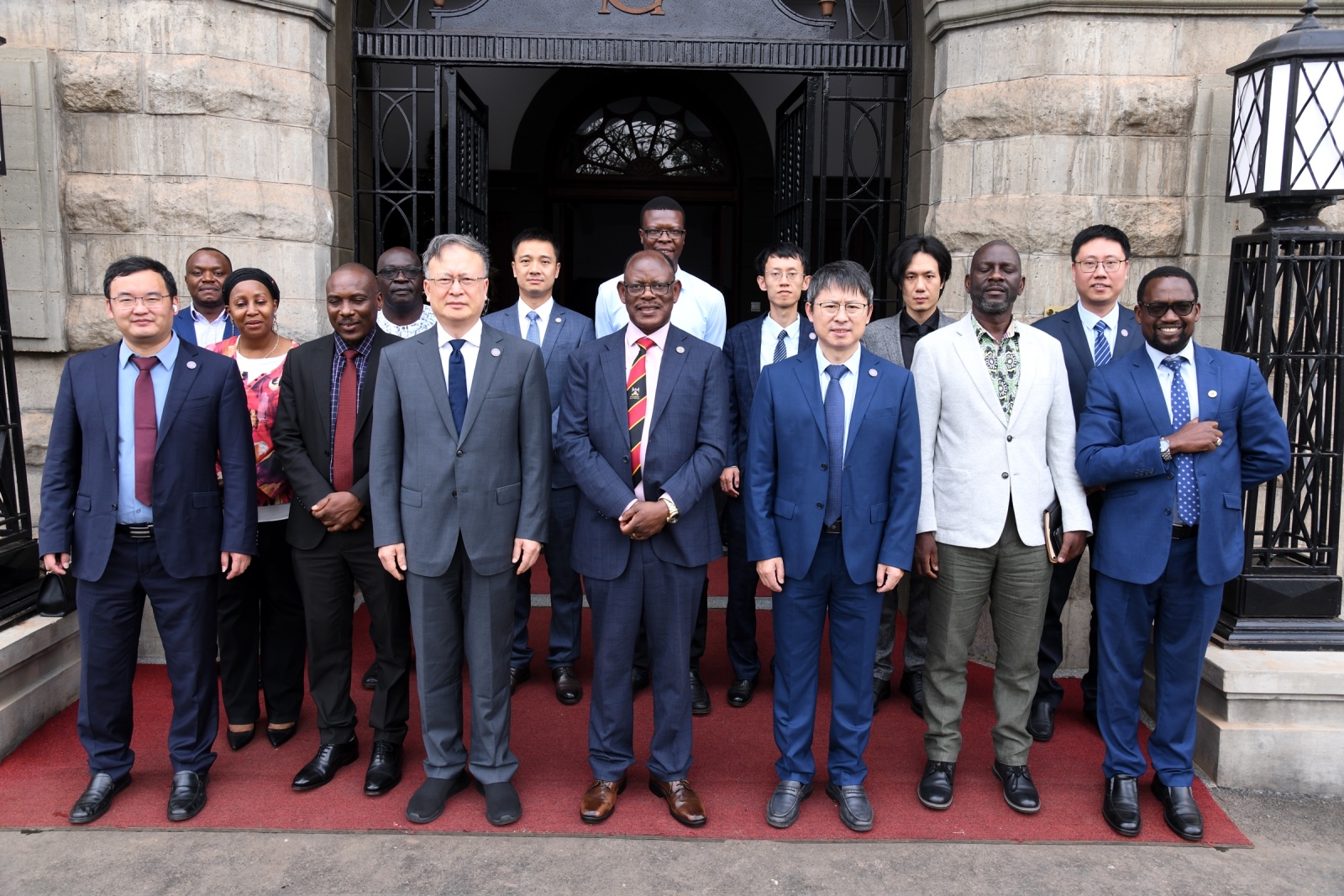 A photo moment of the attending delegation from Tsinghua University and some members of Top Management. Makerere University high-level meeting between Vice Chancellor Prof. Barnabas Nawangwe and a delegation from Tsinghua University’s Hefei Institute for Public Safety Research, one of China’s leading centres of excellence in disaster prevention, public safety, and emergency management led by Dean Prof. Huan HongYong, Friday December 12, 2025, Makerere University, Kampala Uganda, East Africa.