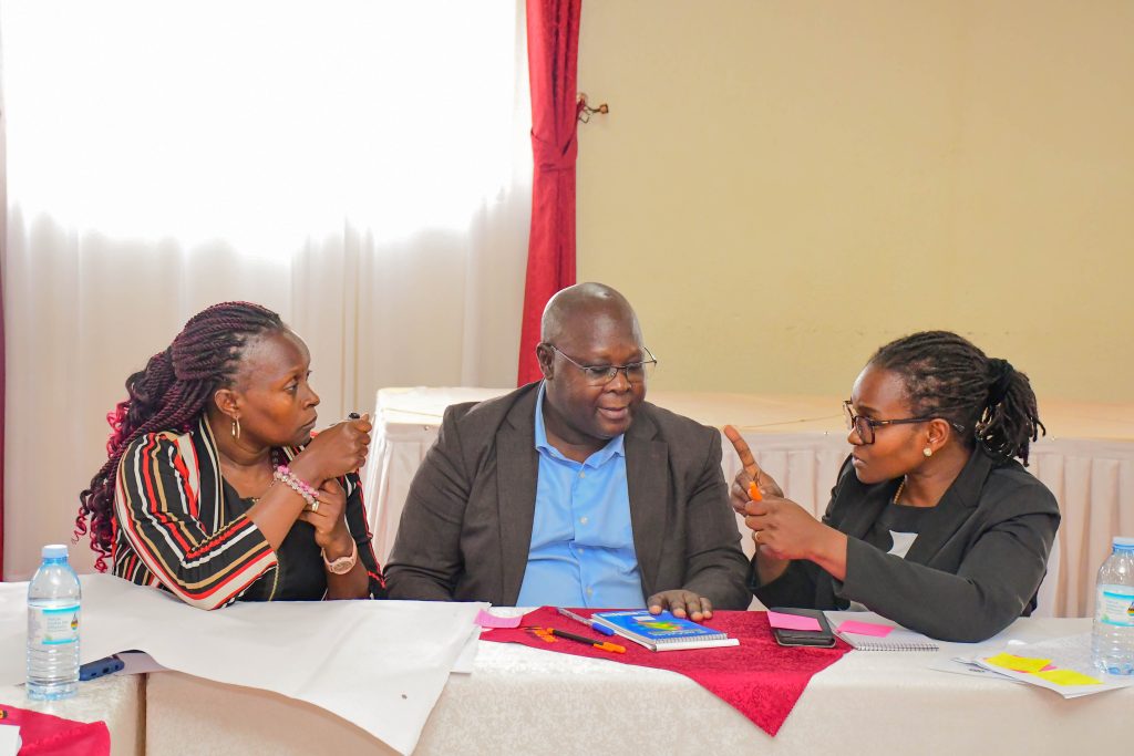 Participants sharing insights and experience during the group sessions. Delphi workshop providing a collaborative platform for dialogue on standardisation and harmonisation of Higher Education Access Programmes (HEAP) across institutions, alongside strategies for portability and verification on demand through a HEAP Digital Passport funded by Education Beyond Borders, conducted by researchers from Makerere University and the University of Edinburgh convened 17th December 2025, Kampala Kolping Hotel, Uganda, East Africa.