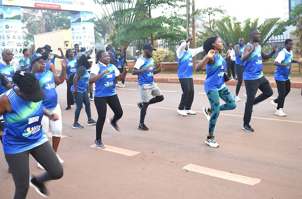 Partcipants during the Save Lake Victoria Marathon organized by the Lake Victoria Fisheries Organization. Makerere University, through the College of Natural Sciences (CoNAS), recognized for its outstanding contribution to the development of the fisheries sector in Uganda, award was presented during the Sustainable Fisheries, Aquaculture, and Environmental Awards Ceremony at the 7th edition of the Jinja Fish Festival, 6th–7th December 2025, Across the Nile Resort, along the banks of the River Nile, Njeru Municipality, Buikwe District, Uganda, East Africa.