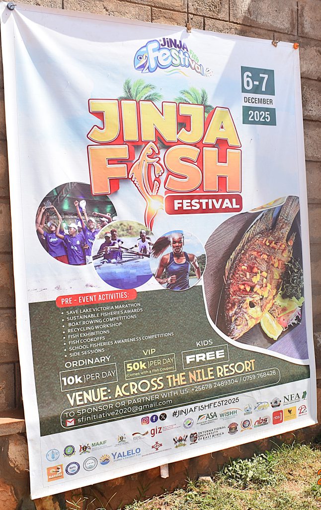 The Event Poster. Makerere University, through the College of Natural Sciences (CoNAS), recognized for its outstanding contribution to the development of the fisheries sector in Uganda, award was presented during the Sustainable Fisheries, Aquaculture, and Environmental Awards Ceremony at the 7th edition of the Jinja Fish Festival, 6th–7th December 2025, Across the Nile Resort, along the banks of the River Nile, Njeru Municipality, Buikwe District, Uganda, East Africa.