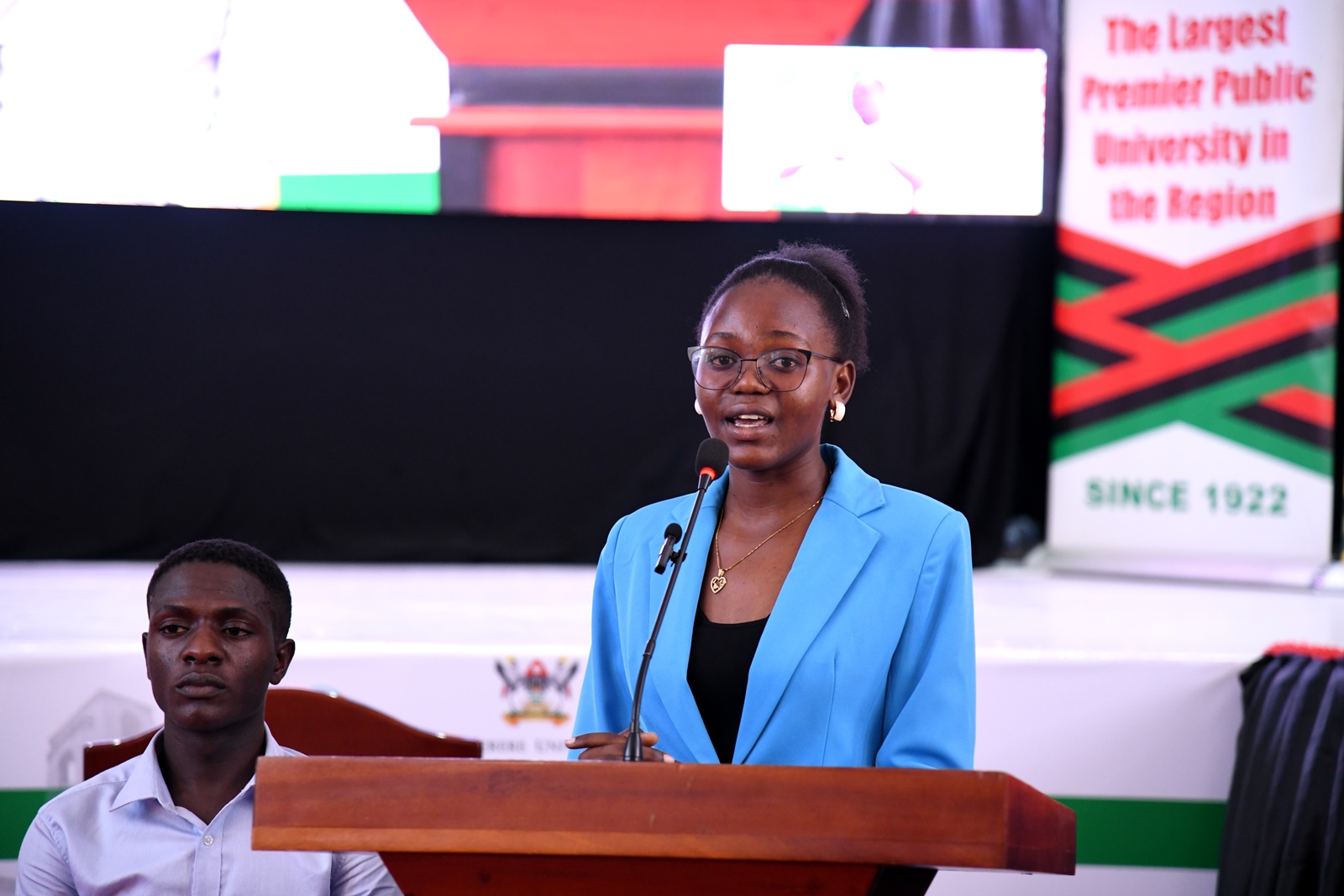 Hon. Donita Akankunda. Makerere University International Day of Persons with Disabilities Celebration, a moment dedicated to reflection on inclusion and shared responsibility organised by the Dean of Students and 91st Guild Ministry of Students with Disabilities, 1st December 2025, Main Hall, Kampala Uganda, East Africa.